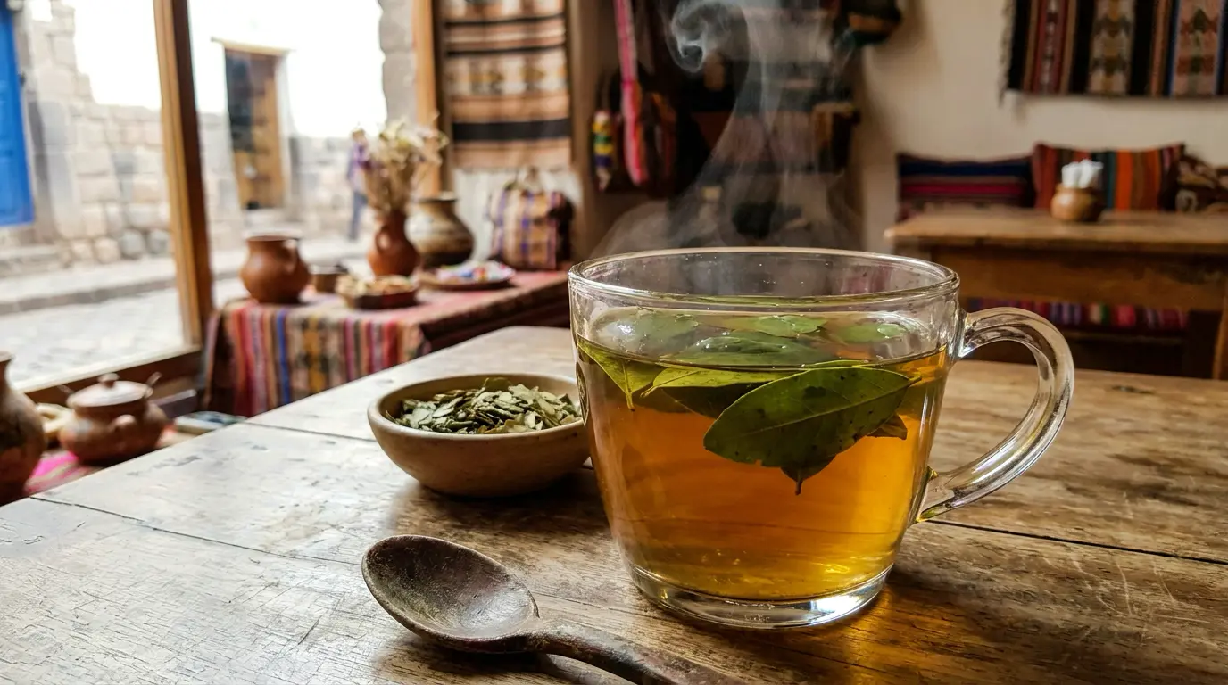 Mate de coca, remédio tradicional andino contra o mal de altitude