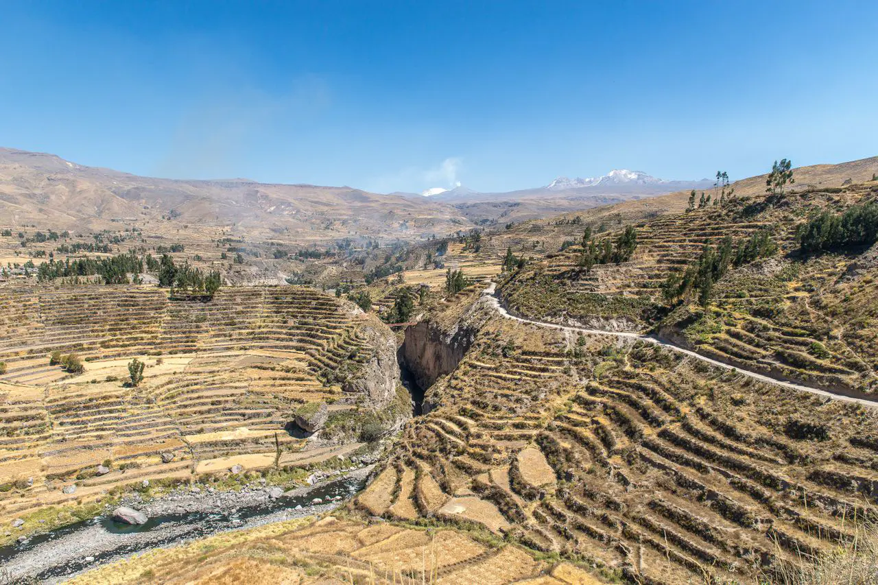 Andenes preincaicos en el valle del Colca, todavía cultivados por las comunidades locales