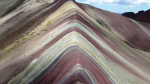 Striped slopes of Rainbow Mountain (Vinicunca) near Cusco, Peru